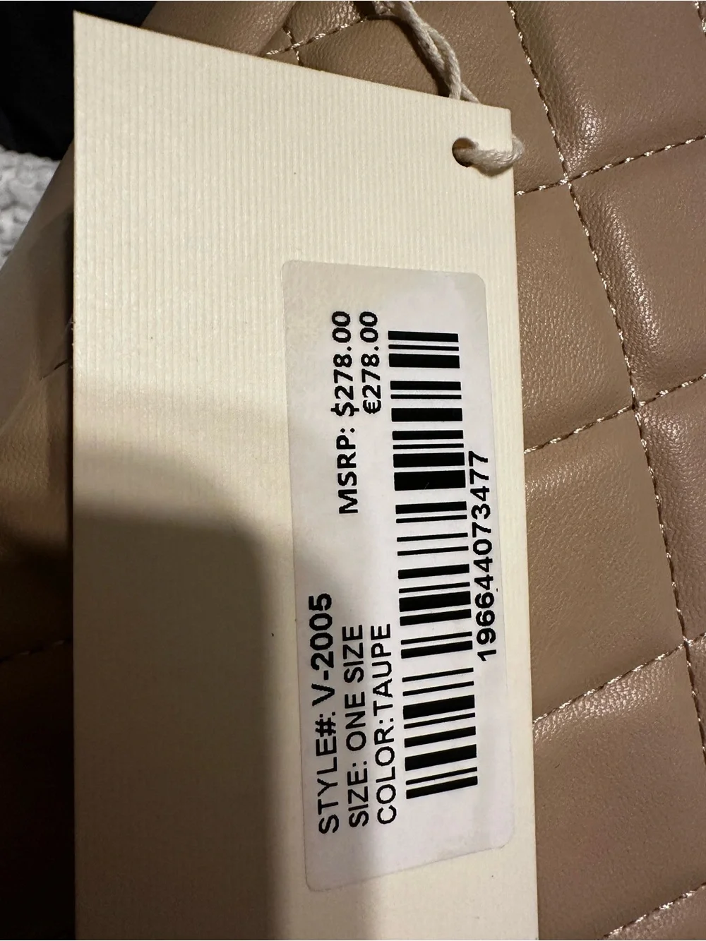 Valentino Orlandi NWT Quilted Taupe Crossbody Bag